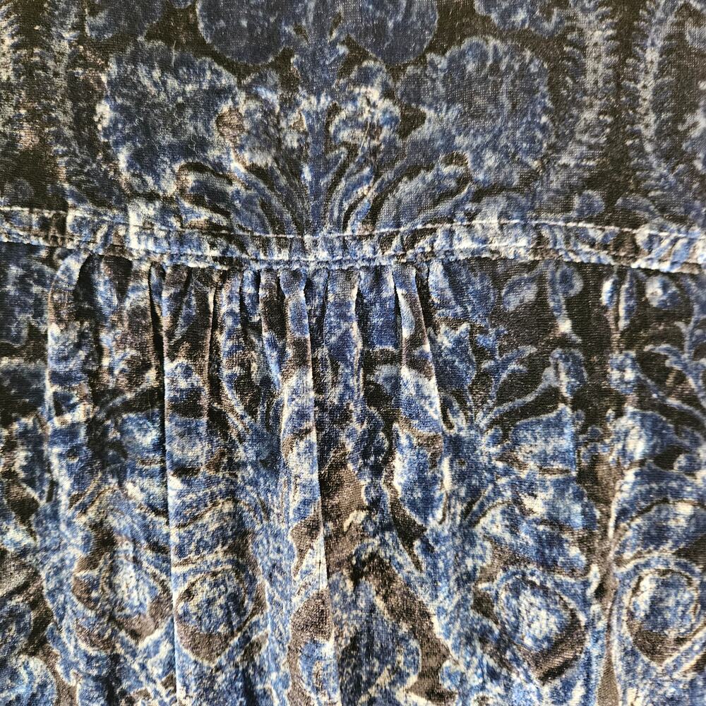Anthropologie Pilcro Relaxed Velvet Buttondown Shirt Blue Large - Picture 4 of 8
